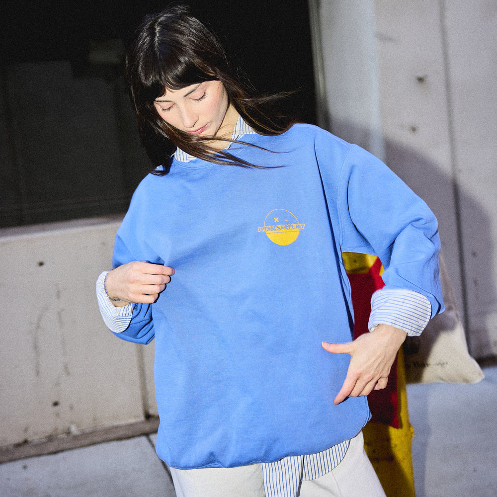 Amusement Records Blue Crewneck Model 1