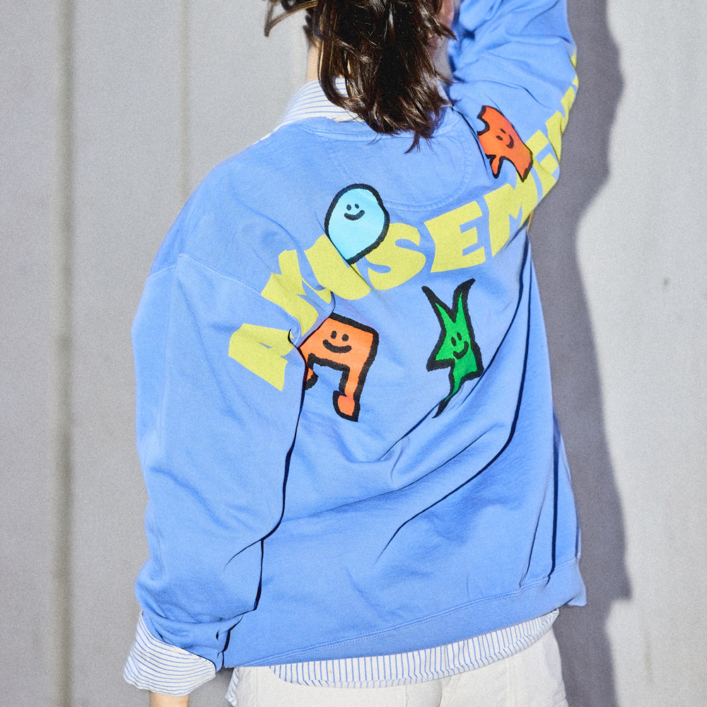 Amusement Records Blue Crewneck Model 3