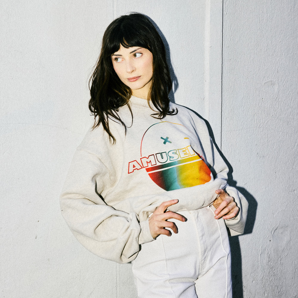 Amusement Records Rainbow Logo Crewneck Model 2