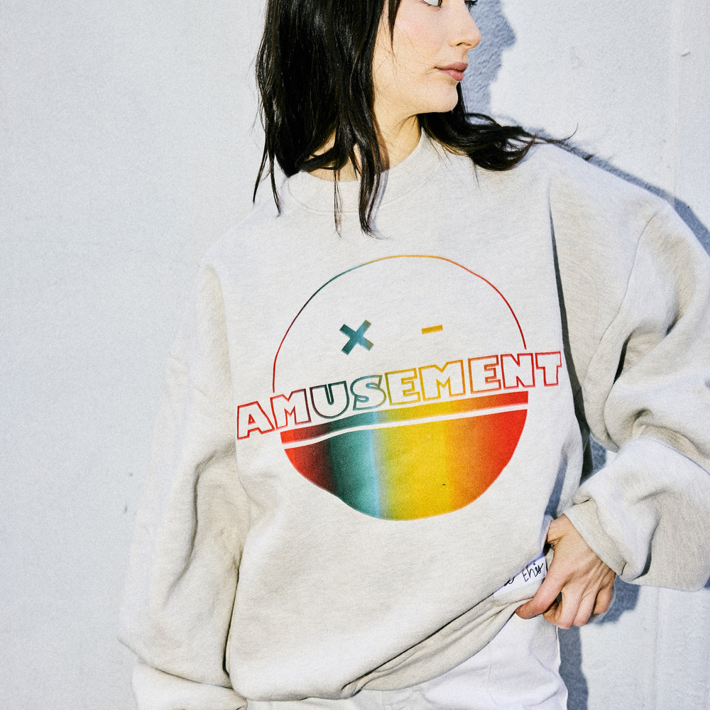 Amusement Records Rainbow Logo Crewneck Model 3