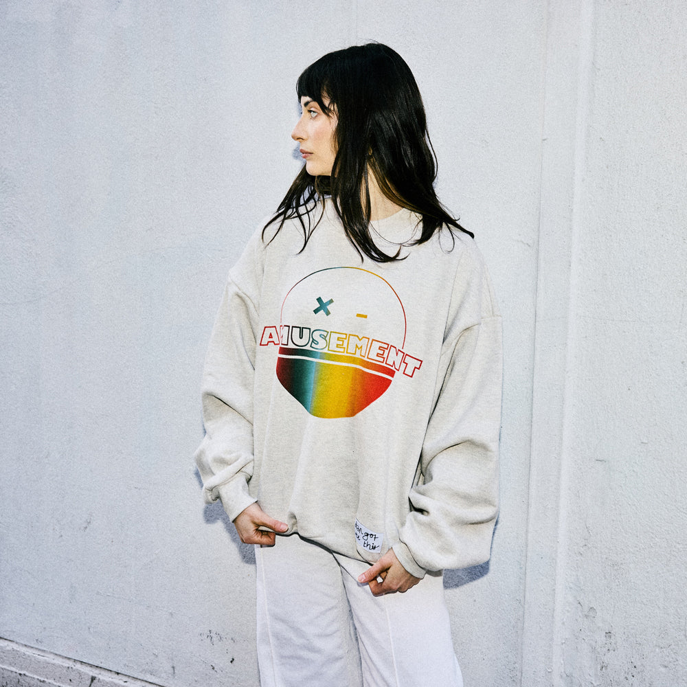 Amusement Records Rainbow Logo Crewneck Model 4